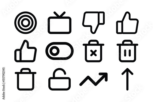 Clean interface symbol pack for modern apps Ui line icon