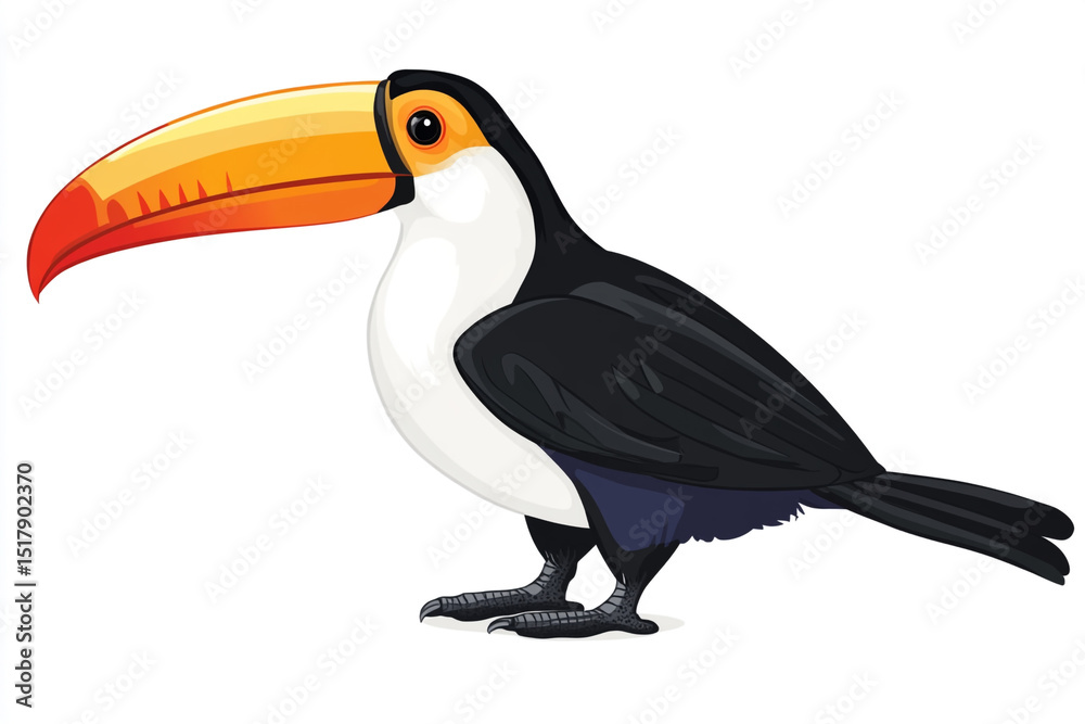 Naklejka premium A Colorful Toucan with its Iconic Beak 