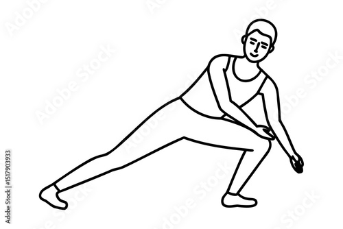 Woman doing a leg stretch exercise fitness workout routine