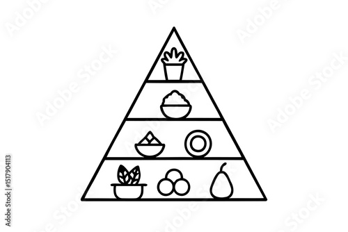 Simple food pyramid illustration healthy eating guide