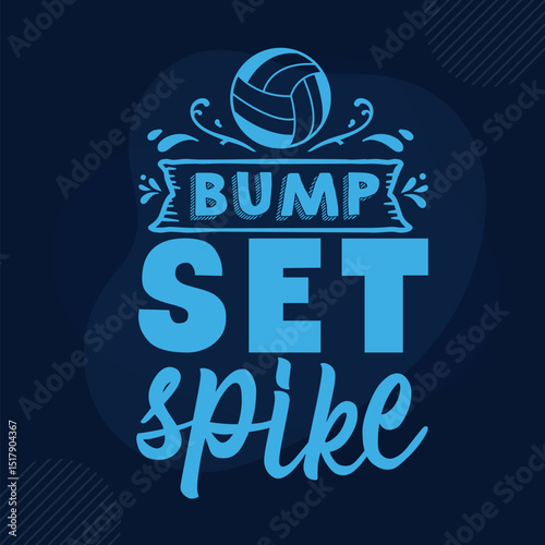 Bump set spike volleyball design illustration File