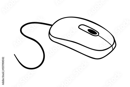 Simple line drawing of a computer mouse device
