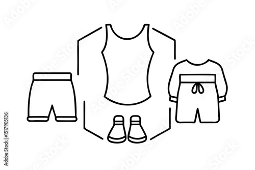 Womens athletic wear outfit tank top shorts shoes gym clothing fitness apparel workout clothes sportswear activewear