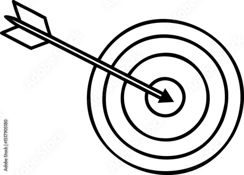 Arrow hitting the center of a target bullseye success achievement