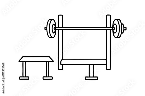 Weightlifting bench press barbell gym workout fitness exercise strength training