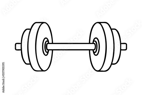 Simple line drawing of a dumbbell weight exercise equipment