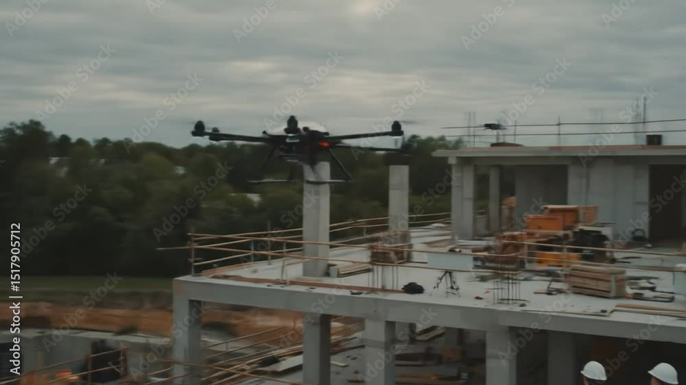 Drone monitoring construction site Drone monitoring construction site