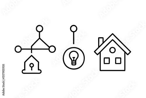 Smart home network system icons home automation technology