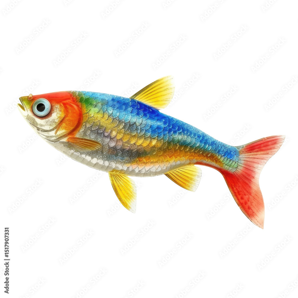 Colorful fish with shimmering scales swimming gracefully in clear water, showcasing vivid hues and vibrant fins Colorful fish with shimmering scales swimming gracefully in clear water, showcasing vivid hues and vibrant fins