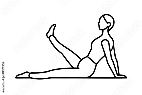 Woman performing a leg raise exercise fitness workout routine