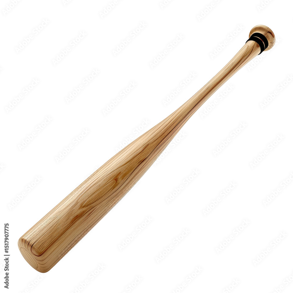 Obraz premium Wooden bat designed for sports, featuring a smooth finish and minimalist design, ideal for outdoor games and activities