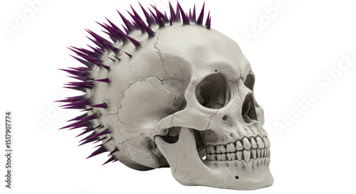 Fotografie Isolated Skull with Spikes