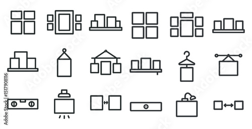 Minimalist wall art and decor icons for interior design inspiration