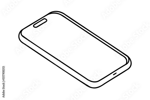 Modern smartphone outline isometric view mobile device technology gadget