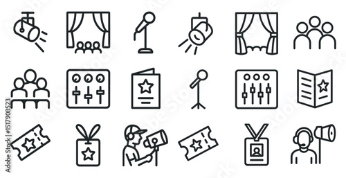 Event management icons for concert and theater design projects