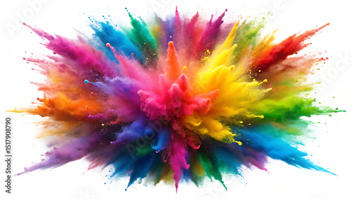 Vibrant Explosion of Colorful Powder Paint