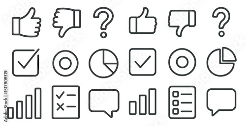 Minimalist icons for feedback and data visualization design projects