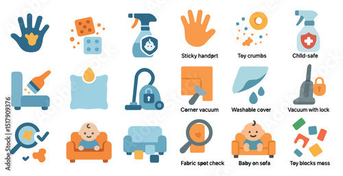 Child safety and cleaning concepts for home organization and maintenance