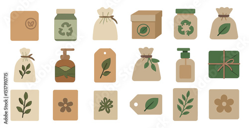 Sustainable eco-friendly packaging design elements for natural products