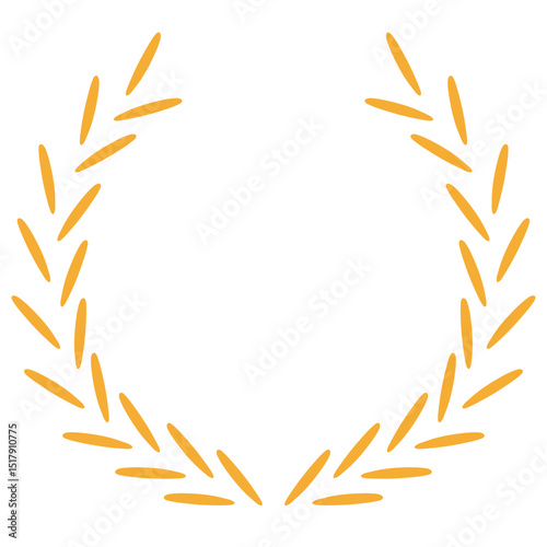 Gold Laurel Wreath Illustration Set 