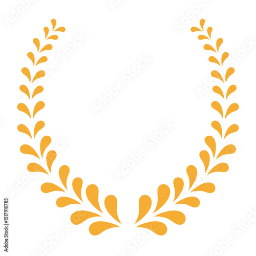 Gold Laurel Wreath Illustration Set 