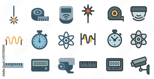 Measurement and science icons for digital and print design