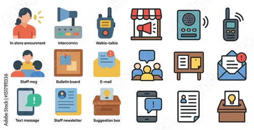 Business and legal icons for document management and compliance