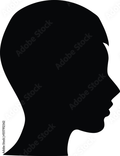 Minimalist Human Head Silhouette Profile