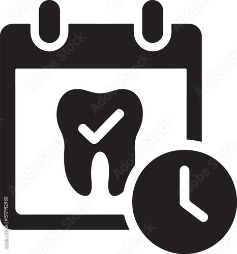Silhouette vector of appointment booking icon, perfect for scheduling, calendar management, and reminders.