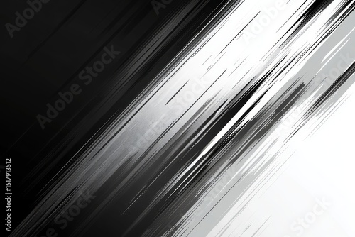 Abstract Black and White Diagonal Brushstrokes Background