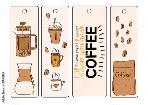 Coffee lovers' bookmark collection