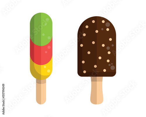 Set tasty ice cream collection