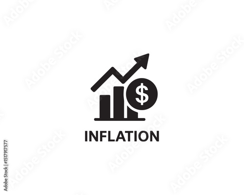 Inflation icon vector design art illustration