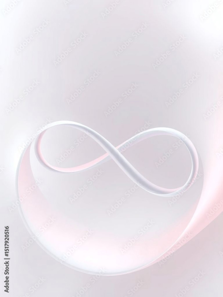 Fototapeta premium Fluidity of Time An Abstract Infinity Symbol Depicting Never Ending Cycles Smooth Flow Pastel Minimalism Balance and