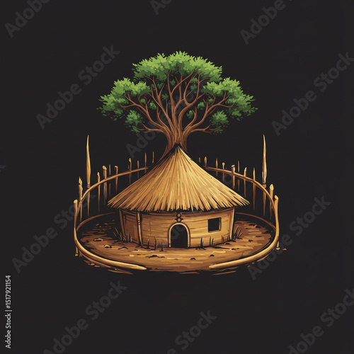 African Hut Under Majestic ...