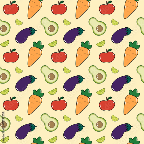 seamless pattern with fruits