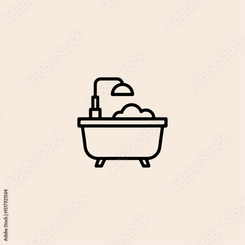 Bathtub icon flat vector design.