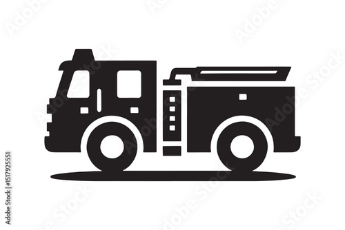Silhouette of a Firetruck
