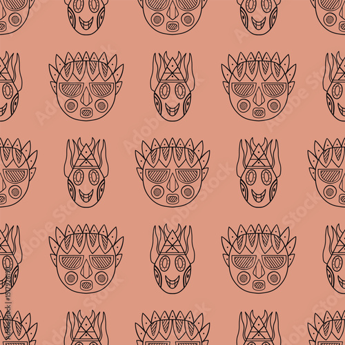 A seamless pattern with a vector outline mask is a versatile design element suitable for backgrounds, textures, and illustrations. It features crisp edges and smooth lines, ensuring flawless reproduct