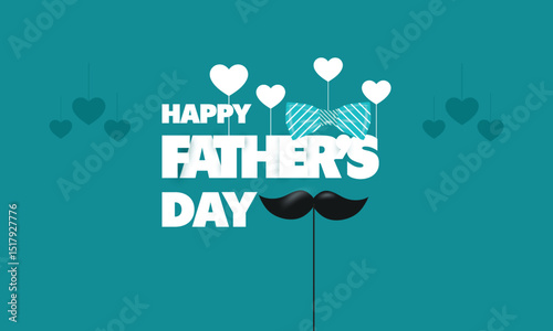 Father's Day poster or banner template with symbol of Dad from hat,glasses and mustache.Greetings and presents for Father's Day in flat lay styling.Promotion and shopping template for love dad