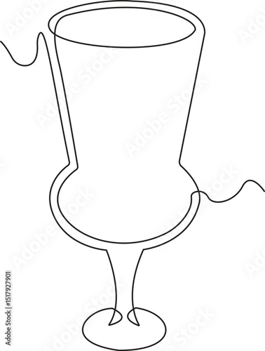 Continuous one line art Thistle Glass vector illustration. line art, one continuous line, simple, hand drawn and sketch style. for icons, symbols, signs or logos. PNG.