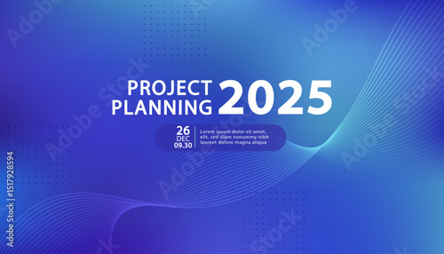 Abstract technology background for project planning. A modern blue gradient with flowing lines, ideal for a corporate presentation slide, event banner, or strategy meeting.