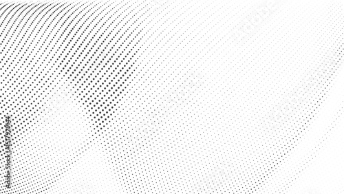 Black and White Halftone Wave Pattern, Wave halftones geometric dots, Illustration halftone effect round shape. Dynamic Vector Halftone Design for Stylish Product Graphics