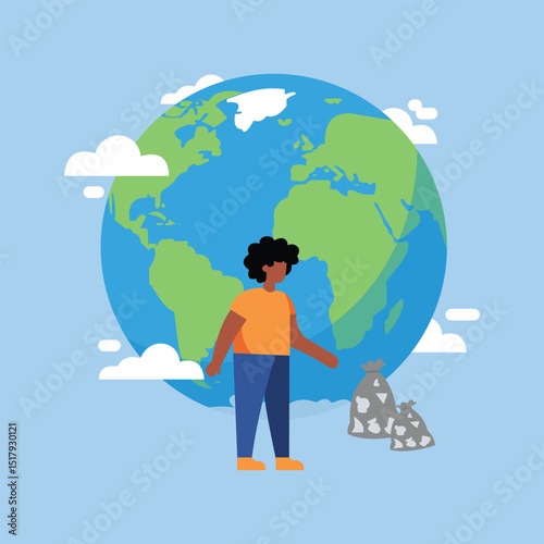 ILLUSTRATION OF CARING FOR THE EARTH AND THE ENVIRONMENT