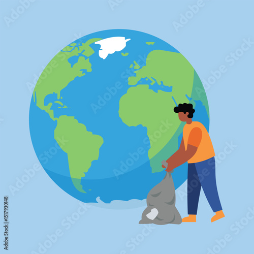 ILLUSTRATION OF CARING FOR THE EARTH AND THE ENVIRONMENT