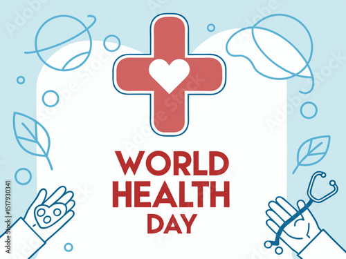 Global World Health Day Awareness Ribbon Logo ,A vibrant logo celebrating World Health Day, featuring a stylized Earth with a green and yellow awareness ribbon.