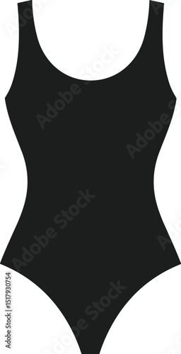 Swimsuit Silhouette Vector – One Piece Swimwear Illustration for Summer Fashion and Beach Designs