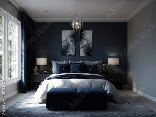 Luxurious bedroom interior ...