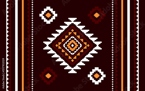 Southwest Native seamless pattern ethnic tribal Aztec geometric Navajo Native American fabric colorful design vector for textile print