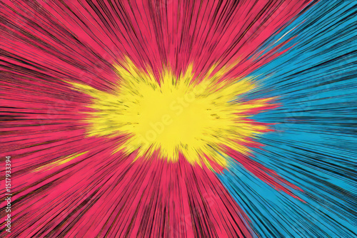 A cosmic burst of vibrant hues erupts like a kaleidoscope of energy, perfect for Holi or Dia de los Muertos
